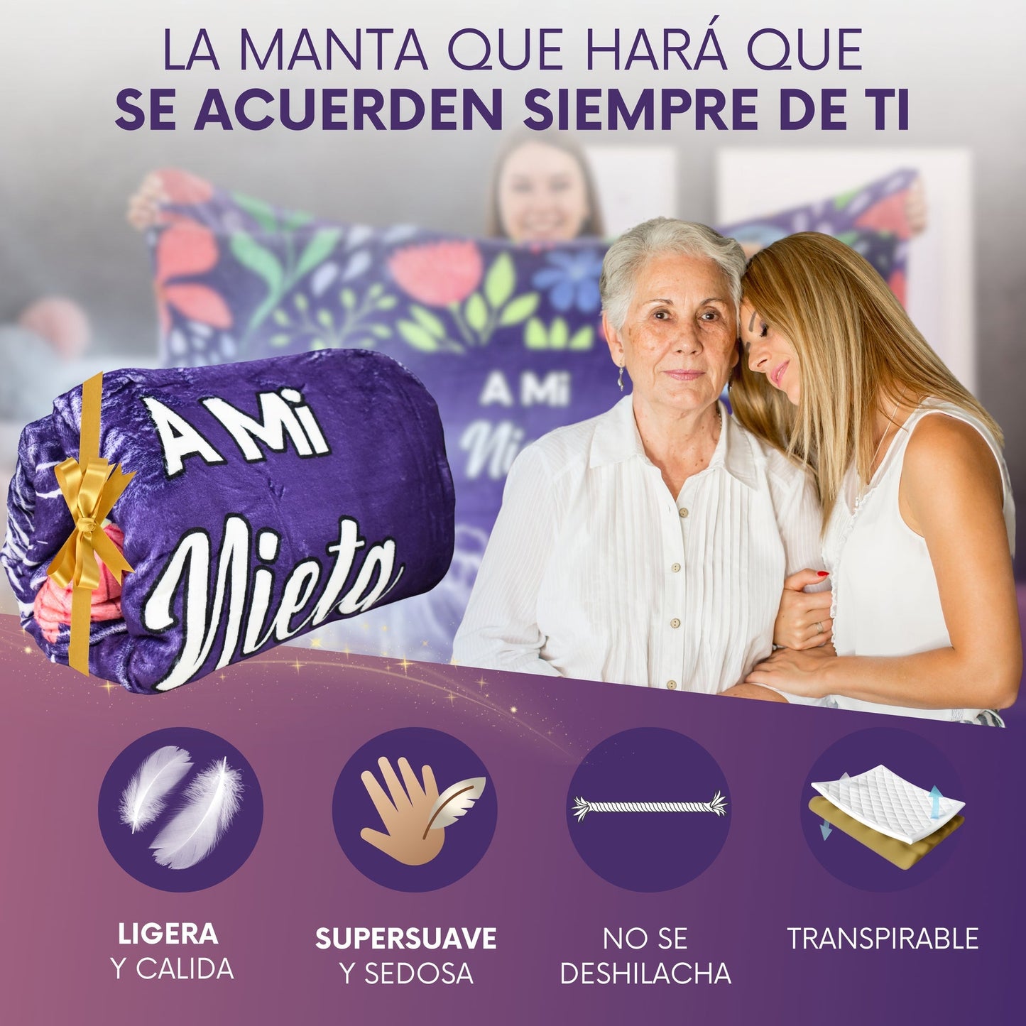 Manta de Franela con mensaje | Para mi Nieta